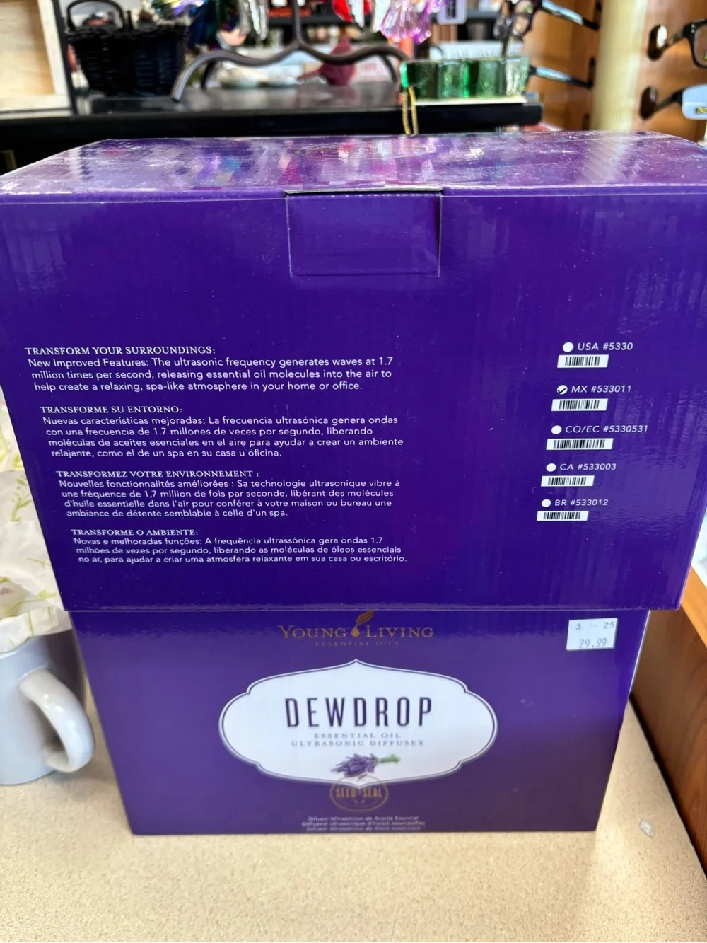 Young Living Dewdrop Diffuser - Deep Purple Box